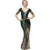 imageBABEYOND Women Mermaid Sequin Gown  Bodycon Maxi Prom Dress Glitter Sequin Beaded Dress for Evening Party Dark GreenDark Green
