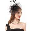 imageBABEYOND Womens Fascinator Hat Kentucky Hat Feather Derby Fascinator Tea Party Hat for Wedding PartyBlack