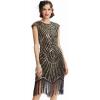 imageBABEYOND Womens Flapper Dresses 1920s Beaded Fringed Great Gatsby DressBlack Gold