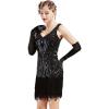imageBABEYOND Womens Flapper Dresses 1920s V Neck Beaded Fringed Great Gatsby DressBlack With Colorful Sequins
