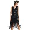 imageBABEYOND Womens Flapper Dresses 1920s V Neck Beaded Fringed Great Gatsby DressDark Green