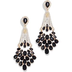 imageBABEYOND 1920s Flapper Art Deco Gatsby Earrings 20s Flapper Gatsby Accessories Vintage Wedding Dangle Pearl EarringsBlack
