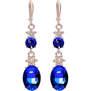 imageBABEYOND 1920s Flapper Art Deco Gatsby Earrings 20s Flapper Gatsby Accessories Vintage Wedding Dangle Pearl EarringsBlue