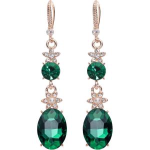 imageBABEYOND 1920s Flapper Art Deco Gatsby Earrings 20s Flapper Gatsby Accessories Vintage Wedding Dangle Pearl EarringsGreen