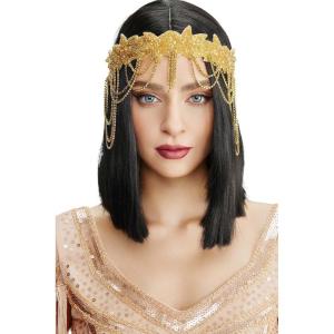 imageBABEYOND 1920s Flapper Headpiece Roaring 20s Headband Great Gatsby Headband Chain for Women Vintage Hair AccessoryGold