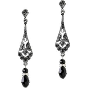 imageBABEYOND 1920s Vintage Wedding Pearl Dangle Drop Earrings Art Deco Gatsby EarringsBlack