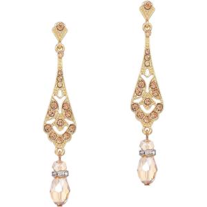 imageBABEYOND 1920s Vintage Wedding Pearl Dangle Drop Earrings Art Deco Gatsby Earringsgoldchampagne