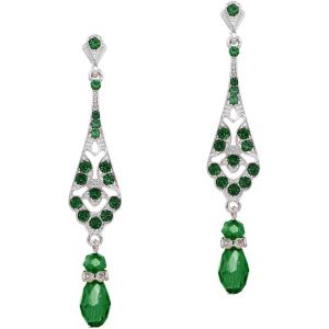 imageBABEYOND 1920s Vintage Wedding Pearl Dangle Drop Earrings Art Deco Gatsby Earringssilvergreen