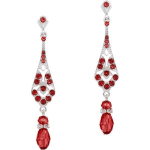 imageBABEYOND 1920s Vintage Wedding Pearl Dangle Drop Earrings Art Deco Gatsby Earringssilverred