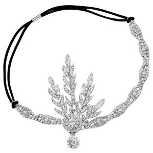 imageBABEYOND Art Deco 1920s Flapper Great Gatsby Inspired Leaf Medallion Pearl Headpiece Headband GoldSilver