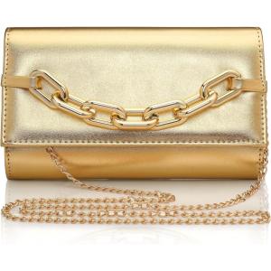 imageBABEYOND Clutch Purses for Women  Evening Bag Gold Flap Clutch with Chain for Formal Party Cocktail Prom Wedding HandbagsXgold