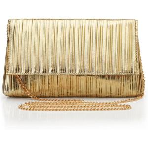 imageBABEYOND Clutch Purses for Women  Evening Bag Gold Pleated Flap Clutch for Formal Party Cocktail Prom Wedding HandbagsGold With Zipper