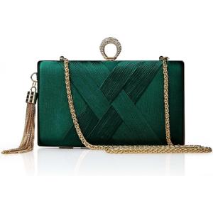 imageBABEYOND Clutch Purses for Women  Evening Bag Tassel Pendant Clutch for Bride Party Prom WeddingGreen