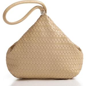 imageBABEYOND Clutch Purses for Women  Woven Purse Evening Bags Faux Leather Wristlet Handbag for Daily PartyBeige