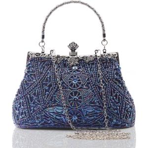 imageBABEYOND Evening Clutch Purses for Women  Vintage Evening Bag Accessories for Women Gatsby 1920s Beaded Sequin Pearl ClutchBlue