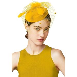 imageBABEYOND Fascinator Hat Veil Feather Fascinators Hair Clip Tea Party Pillbox Derby Hat Fascinator Bridal WeddingGolden