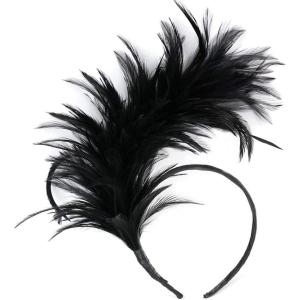 imageBABEYOND Fascinator Hats for Women Feather Headband Kentucky Headpiece Gatsby Derby Hat for Cocktail Wedding Tea PartyBlack