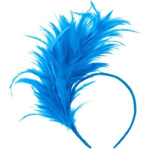 imageBABEYOND Fascinator Hats for Women Feather Headband Kentucky Headpiece Gatsby Derby Hat for Cocktail Wedding Tea PartyLake Blue