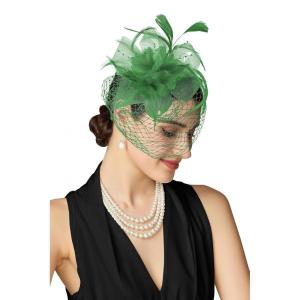 imageBABEYOND Fascinators Hats for Women  Tea Party Kentucky Fascinator Derby Hat Feathers Flower Mesh Knot Veil Headband Light BlueDark Green