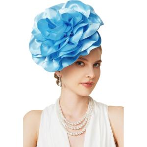 imageBABEYOND Fascinators Hats for Women  Tea Party Kentucky Fascinator Derby Hat Smooth Flower Fluffy Headband with Hair Clip