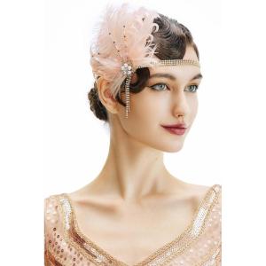imageBABEYOND Flapper Headpiece for Women  Roaring 20s Headband 1920s Gatsby Headpiece Vintage Accessories for WomenChampagne