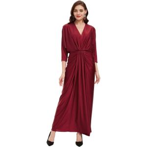 imageBABEYOND Formal Dress for Women  Evening Dresses Elegant Long Dress V Neck Party DressWine Red