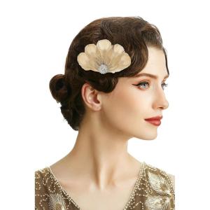 imageBABEYOND Peacock Feather Hair Clip Peacock Fascinator with Rhinestones Roaring 20s Peacock Flapper Fascinator 1920s HeadpieceChampagne