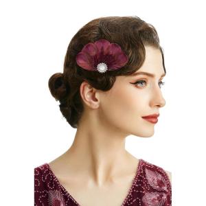 imageBABEYOND Peacock Feather Hair Clip Peacock Fascinator with Rhinestones Roaring 20s Peacock Flapper Fascinator 1920s HeadpieceRed