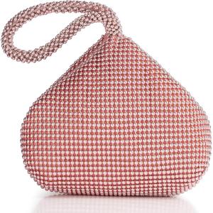 imageBABEYOND Womens Beaded Clutch Evening Bags Vintage Elegant Triangle Purse for 1920s Party Prom WeddingRosegold