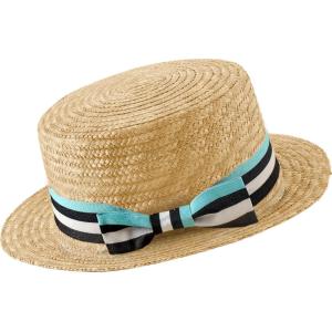 imageBABYOND Mens Brim Boater Hat Gatsby Straw Panama Hat Fedora Summer Beach Sun Hat 20s Costume AccessoriesBlue Black White