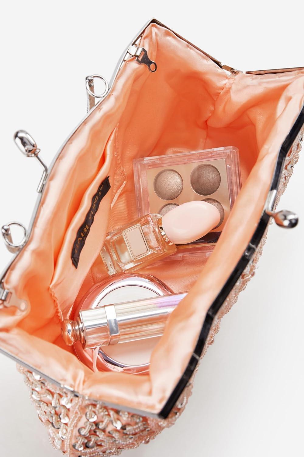 imageBABEYOND Evening Clutch Purses for Women  1920s Accessories for Women Gatsby Evening Bag Vintage Beaded Sequin Pearl PursePink