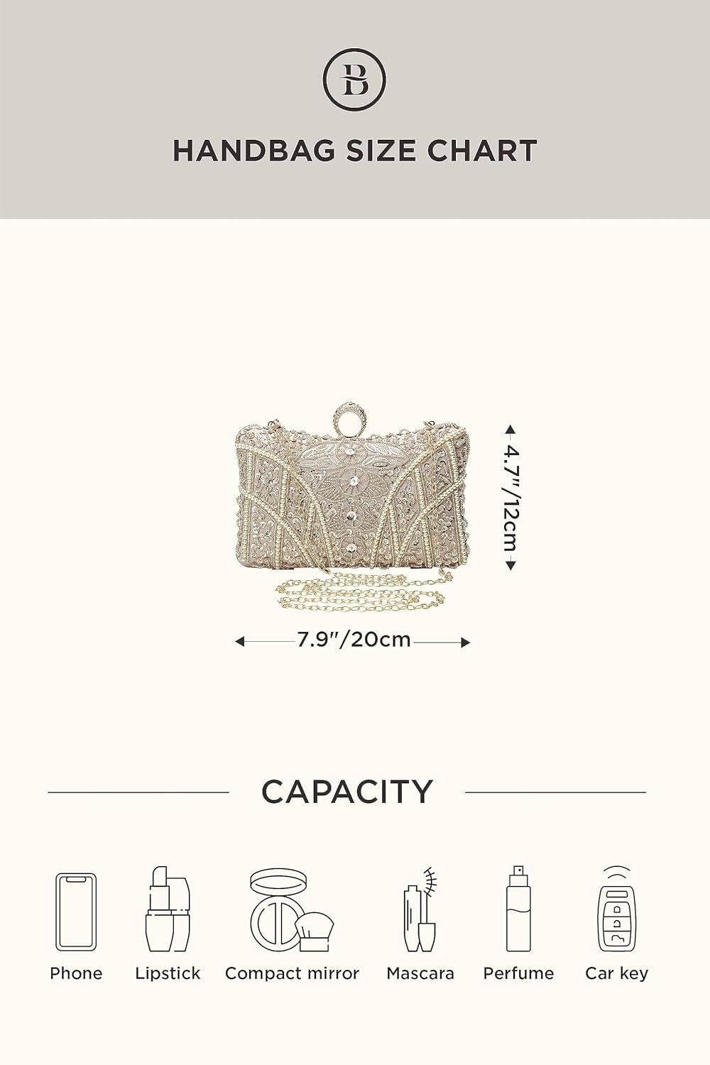 imageBABEYOND Evening Clutch Purses for Women  Vintage Evening Bag Accessories for Women Gatsby 1920s Beaded Sequin ClutchXchampagne