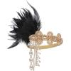 imageBABAEYOND 1920s Headpiece Flapper Headband  Feather Crystal Headpiece Flapper AccessoriesGold Black