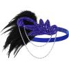 imageBABEYOND 1920s Accessories for Women  Flapper Feather Headband Headpiece for Women 20s Pearl Bracelet Necklace GlovesBlue