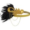 imageBABEYOND 1920s Accessories for Women  Flapper Feather Headband Headpiece for Women 20s Pearl Bracelet Necklace GlovesGold Black