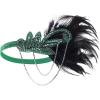 imageBABEYOND 1920s Accessories for Women  Flapper Feather Headband Headpiece for Women 20s Pearl Bracelet Necklace GlovesGreen