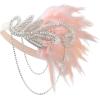 imageBABEYOND 1920s Accessories for Women  Flapper Feather Headband Headpiece for Women 20s Pearl Bracelet Necklace GlovesNude Pink