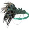 imageBABEYOND 1920s Accessories for Women  Flapper Feather Headband Headpiece for Women 20s Pearl Bracelet Necklace GlovesPeacock Green