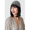 imageBABEYOND 1920s Beaded Cap Headpiece Belly Dance Cap Exotic Cleopatra Headpiece for Gatsby Themed PartySilver
