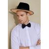 imageBABEYOND 1920s Fedora Hat for Men Gatsby Wide Brim Fedora Hat Felt Panama Cap with Band for Women MenBlack Camel