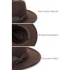 imageBABEYOND 1920s Fedora Hat for Men Gatsby Wide Brim Fedora Hat Felt Panama Cap with Band for Women MenCoffee