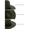 imageBABEYOND 1920s Fedora Hat for Men Gatsby Wide Brim Fedora Hat Felt Panama Cap with Band for Women MenDark Green