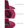 imageBABEYOND 1920s Fedora Hat for Men Gatsby Wide Brim Fedora Hat Felt Panama Cap with Band for Women MenWine Red
