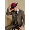 imageBABEYOND 1920s Fedora Hat for Men Gatsby Wide Brim Fedora Hat Felt Panama Cap with Band for Women MenWine Red
