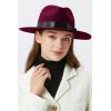 imageBABEYOND 1920s Fedora Hat for Men Gatsby Wide Brim Fedora Hat Felt Panama Cap with Band for Women MenWine Red