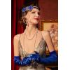 imageBABEYOND 1920s Flapper Accessories Gatsby Costume Accessories Set 20s Flapper Feather Headband Pearl Necklace GlovesBlue