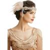 imageBABEYOND 1920s Flapper Accessories Gatsby Costume Accessories Set 20s Flapper Headband Pearl Necklace GlovesChampagne