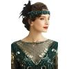 imageBABEYOND 1920s Flapper Accessories Gatsby Costume Accessories Set 20s Flapper Headband Pearl Necklace GlovesGreen