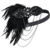 imageBABEYOND 1920s Flapper Accessories Set Gatsby Costume Accessories 20s Flapper Headband Pearl Necklace Gloves HolderSet47