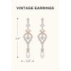 imageBABEYOND 1920s Flapper Art Deco Gatsby Earrings 20s Flapper Gatsby Accessories Vintage Wedding Dangle Pearl EarringsStyle 18Rose Gold